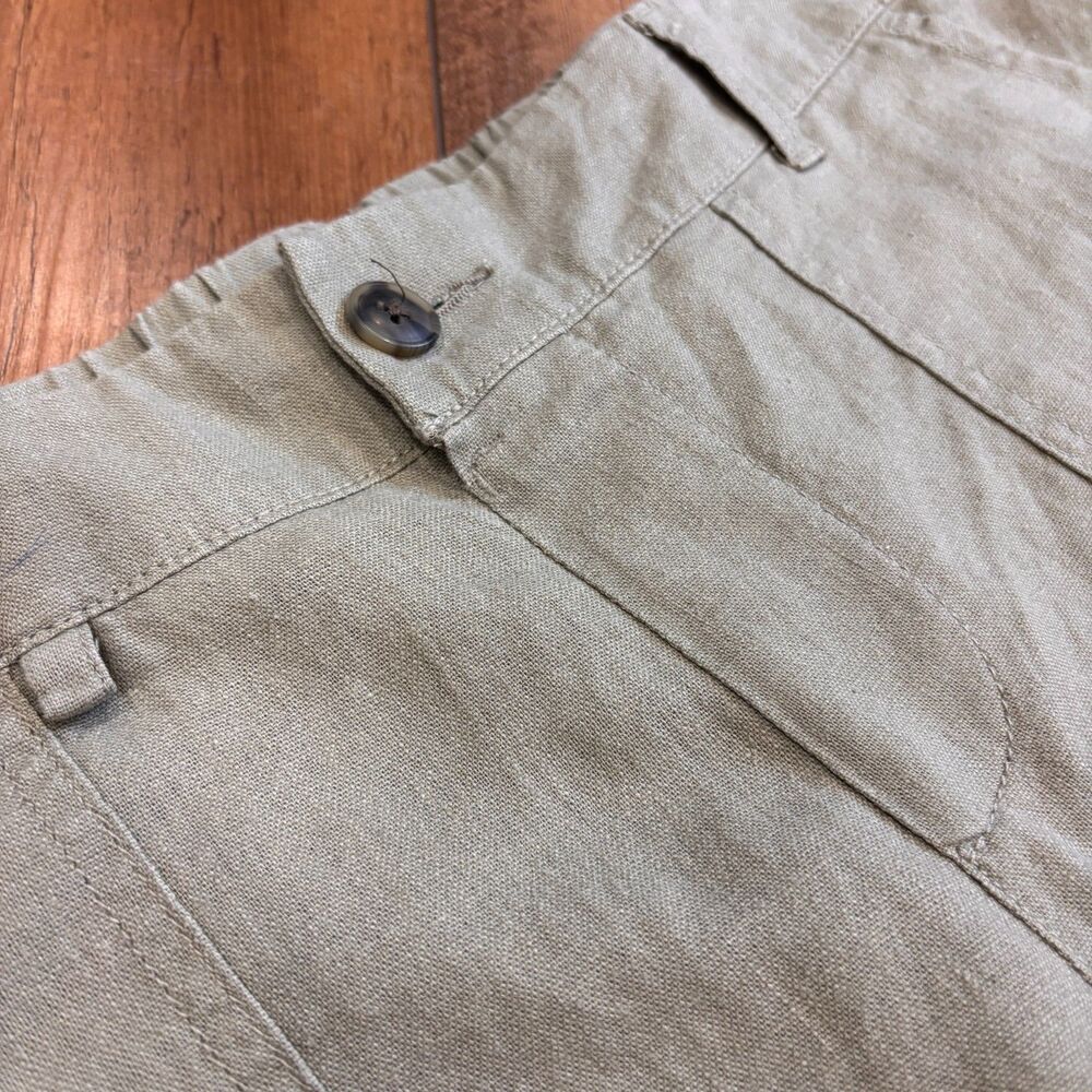 Happily Grey Womens Medium Taupe Linen Blend Utility Pants Comfort Waist Trouser - Picture 10 of 10